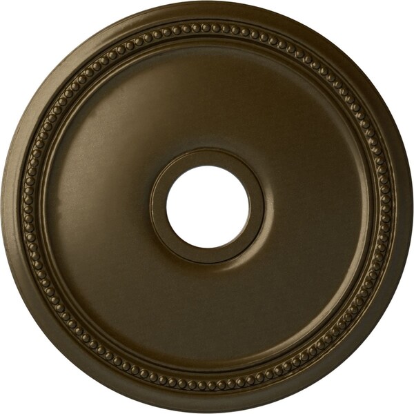 Ekena Millwork Diane Ceiling Medallion (Fits Canopies up to 5 3/8"), Hand-Painted Brass, 18"OD x 3 5/8"ID x 1 1/8"P CM18DIBRS - main